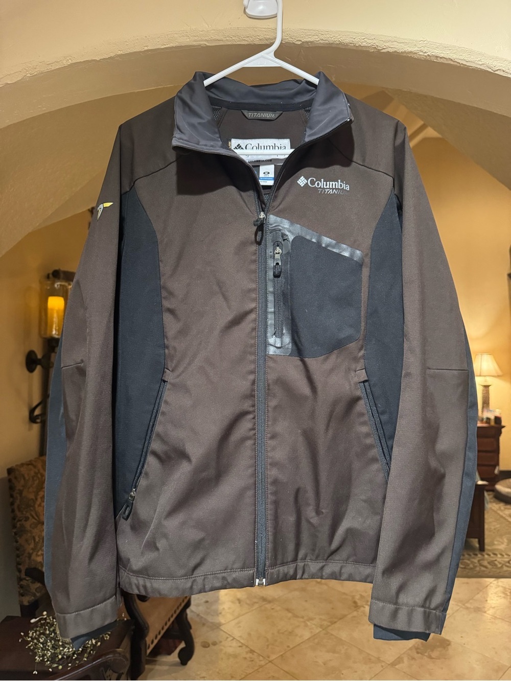 Columbia Men's Brown and Black Titanium Softshell Jacket